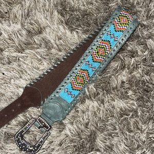 Western Style hand beaded wrap belt.